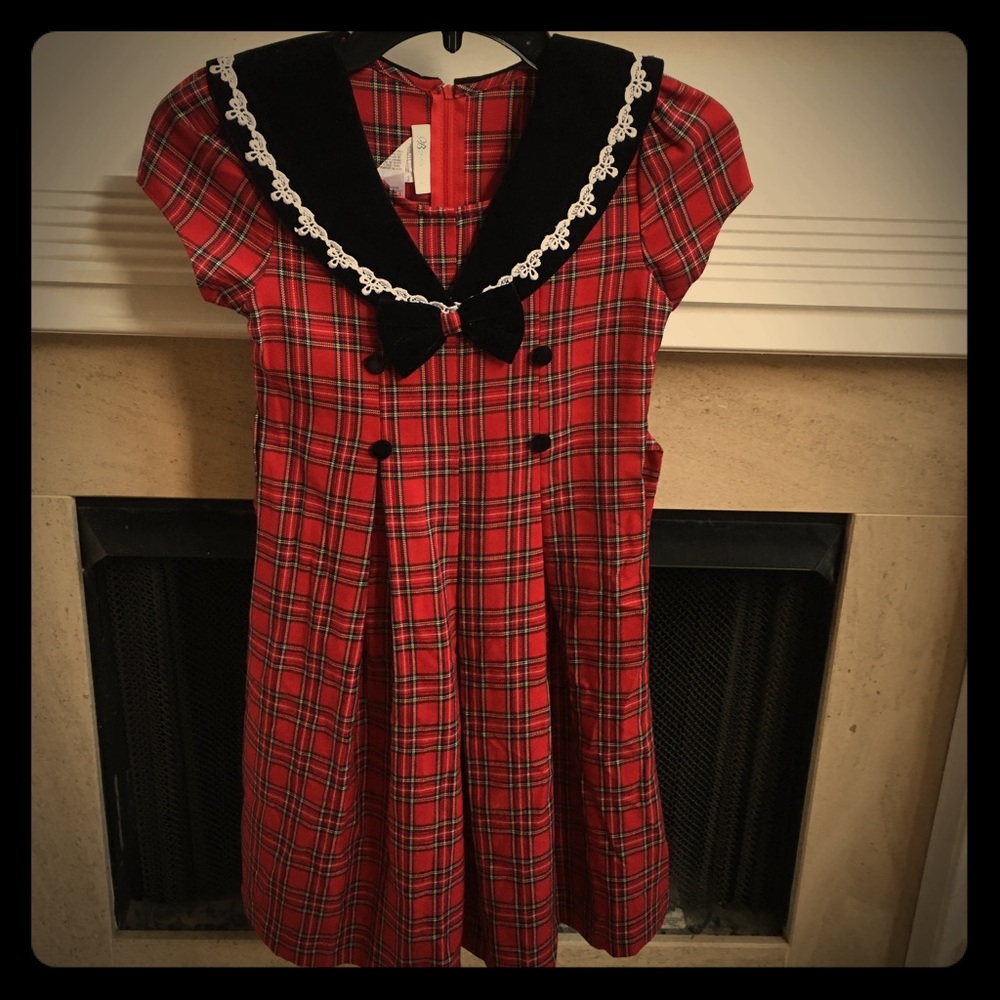 Bonnie Jean Red and Black Plaid Girls Dress